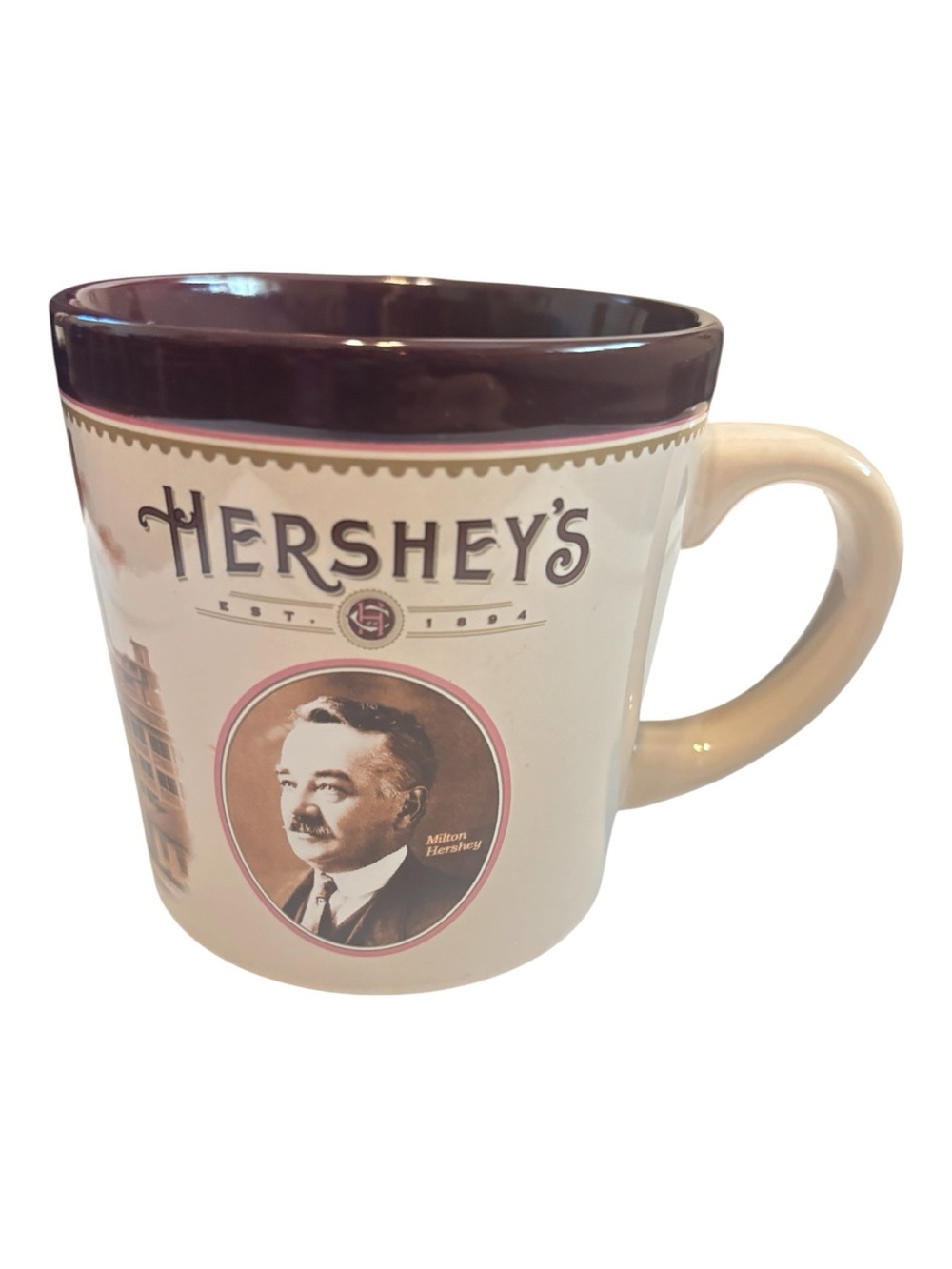 Hershey's Cream and Brown Ceramic Mug with Logo like new